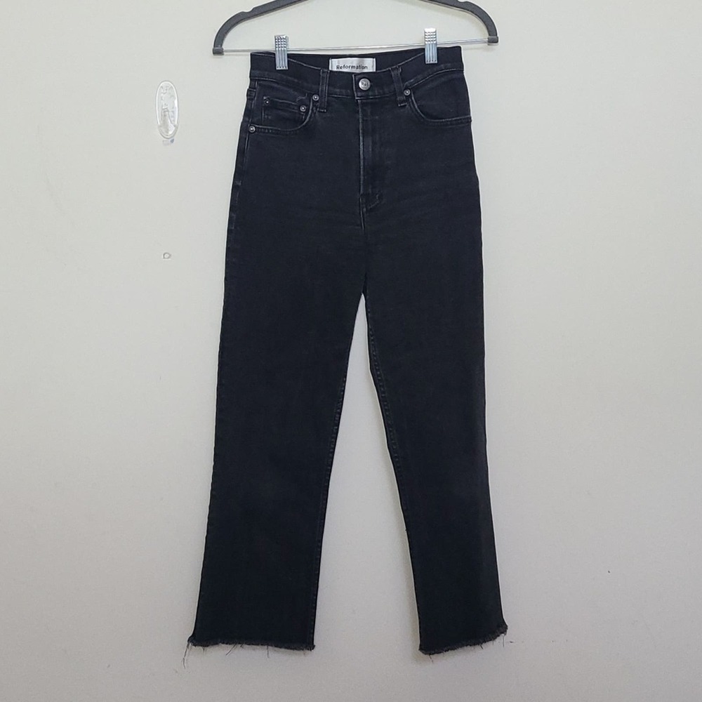 Reformation Candice Bootcut Crop Jeans Black Size 25